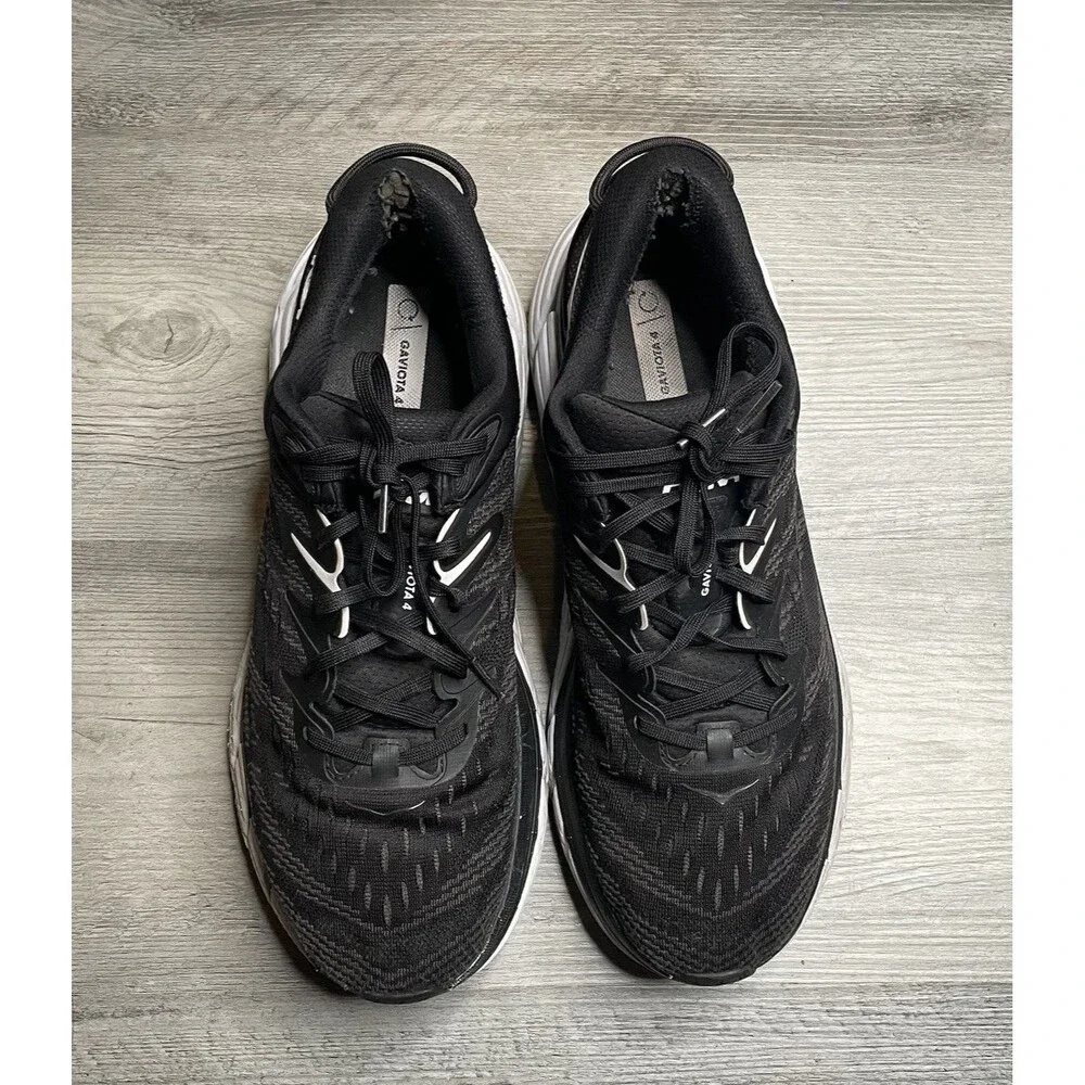 Hoka Gaviota 4 Men's Stability Running Sneakers Black White 1123198/US 11.5D